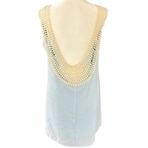 Tobi Lace Trim Low Back Pastel Blue Mini Slip Dress Womens M Ethereal Girlhood